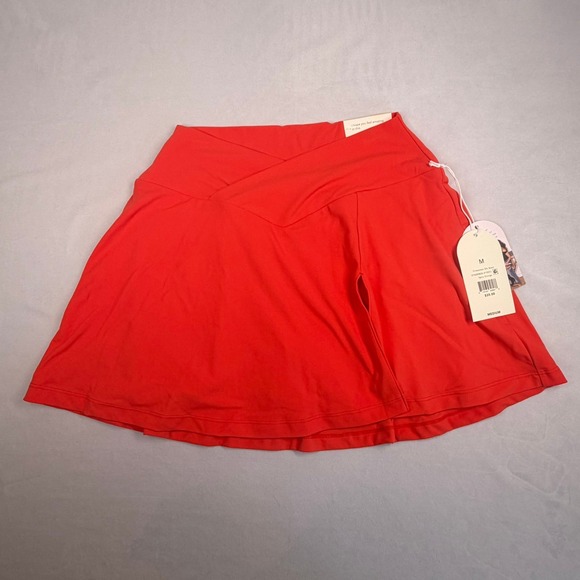 Blogilates Pants - Blogilates Crisscross Slit Skort Spicy Orange Activewear Skirt with Pockets M